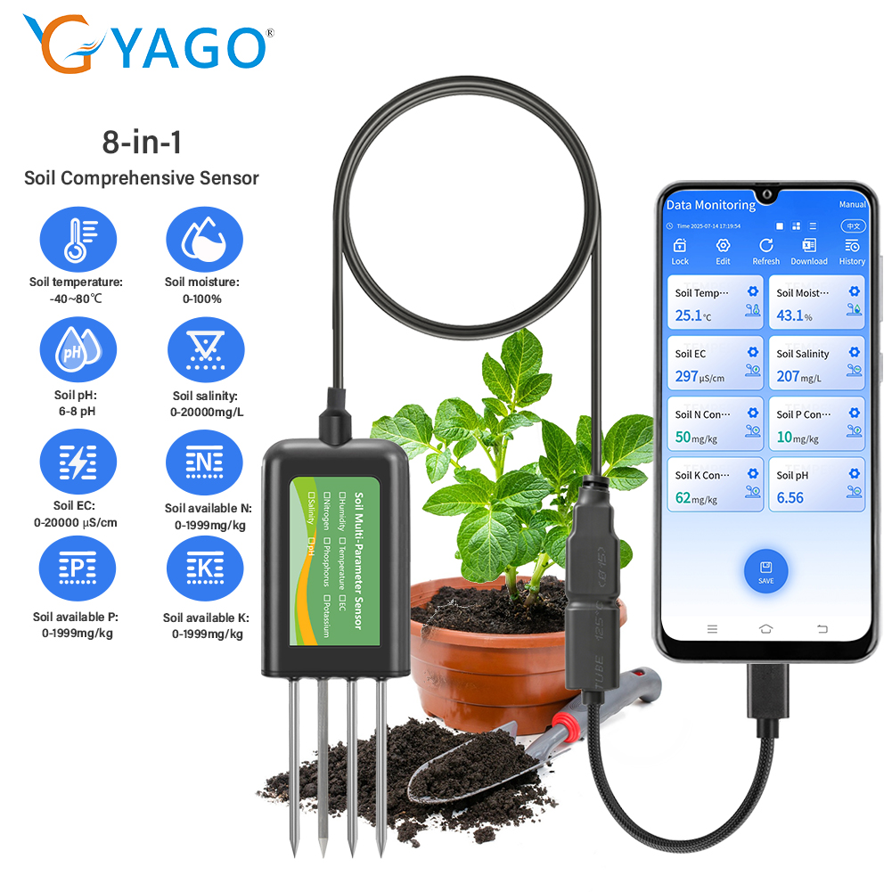Precision Farming Smart Agriculture - Yago sensor de solo 8 em