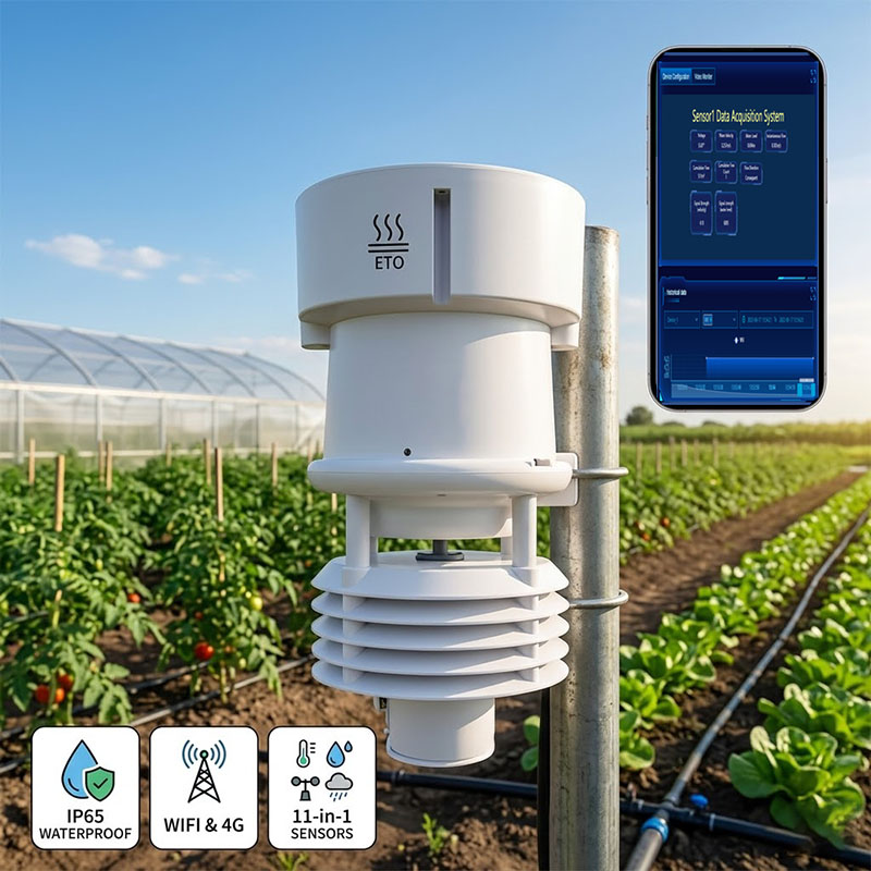 Precision Farming Smart Agriculture - Estação Meteorológica Inteligente WiFi 4G ET0,