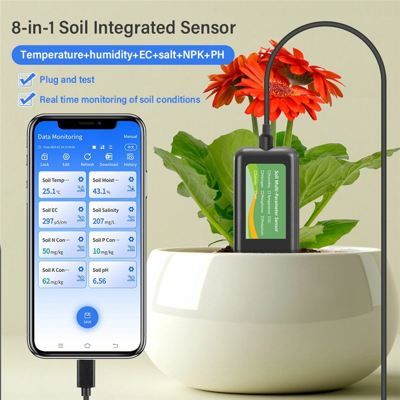 Sensor de Solo AEE6-8 em 1 par - Precision Farming Smart Agriculture avaliação e preço